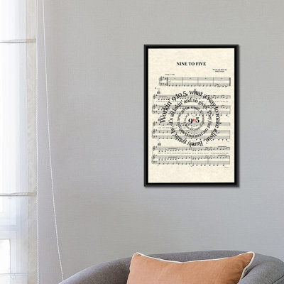 «Nine to Five» par WordsAndMusicArt - reproduction d'art textuel