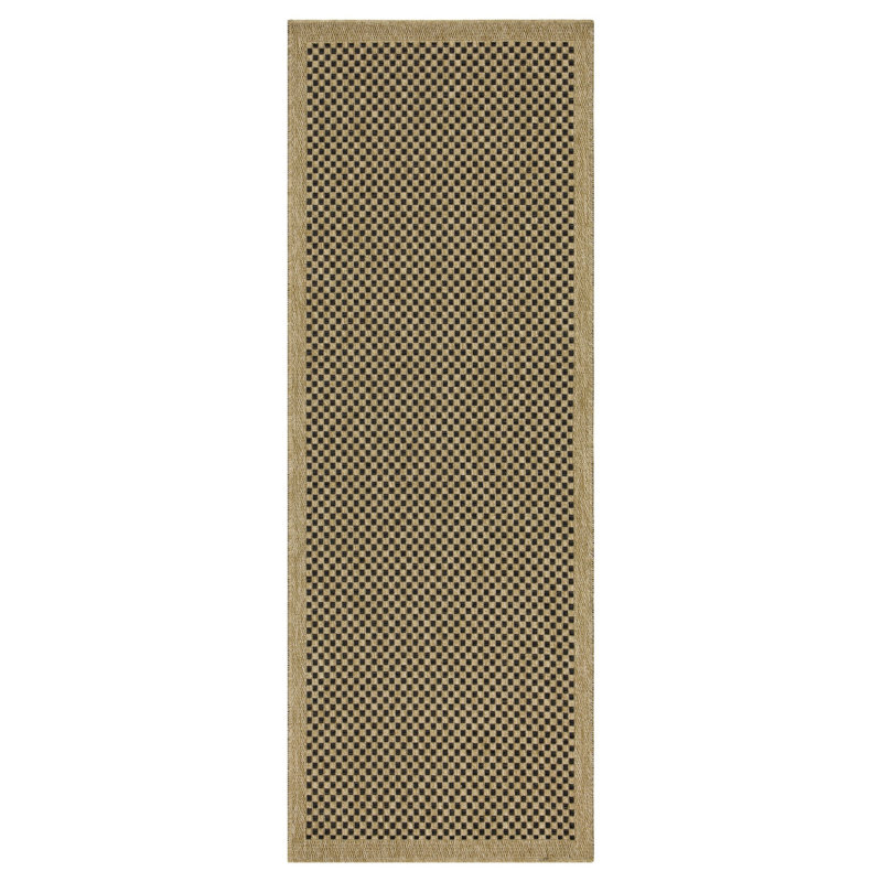 Earth GC_NTL1003 Jute/Black Indoor/Outdoor Area Rug, Rectangle 7'10" x 10'3"