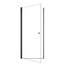 Porte de douche pivotante sans cadre de 30 po x H 72 po en noir mat avec verre trempé épais de 1/4 po (6 mm)