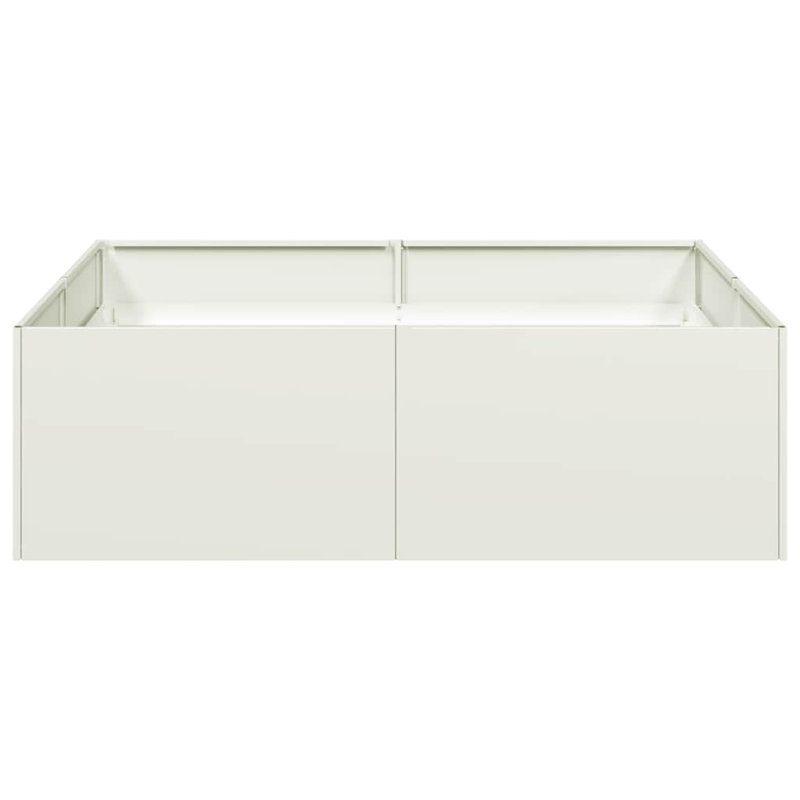 Planter 100X100x30 Cm Steel, White