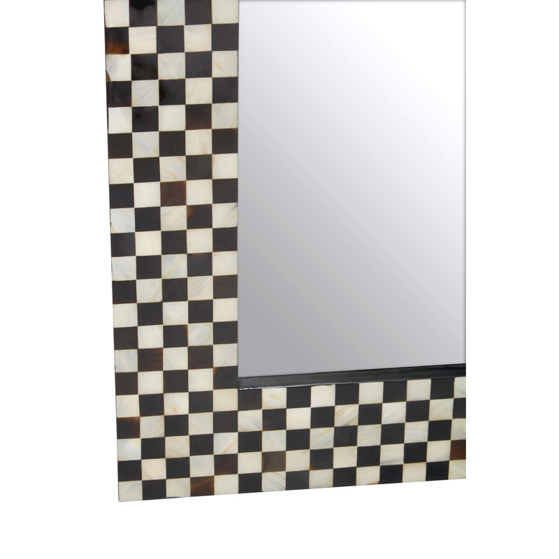 Framed Wall Mounted Accent Mirror in Black/White