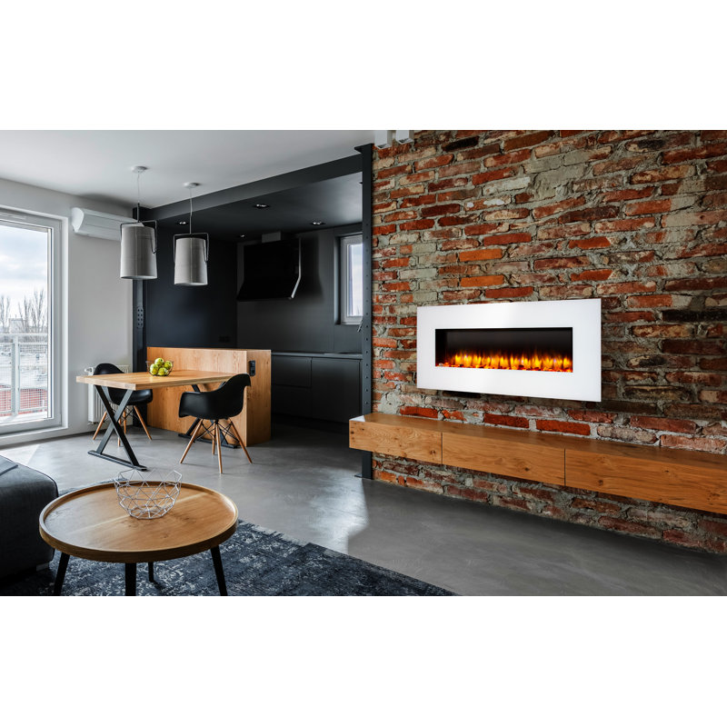 Maud Castleton Fires & Fireplaces 127cm W Electric Fireplace with 6824.28 BTU, White