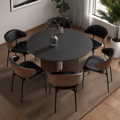 Table et chaise de salle à manger de qualité rétro minimaliste