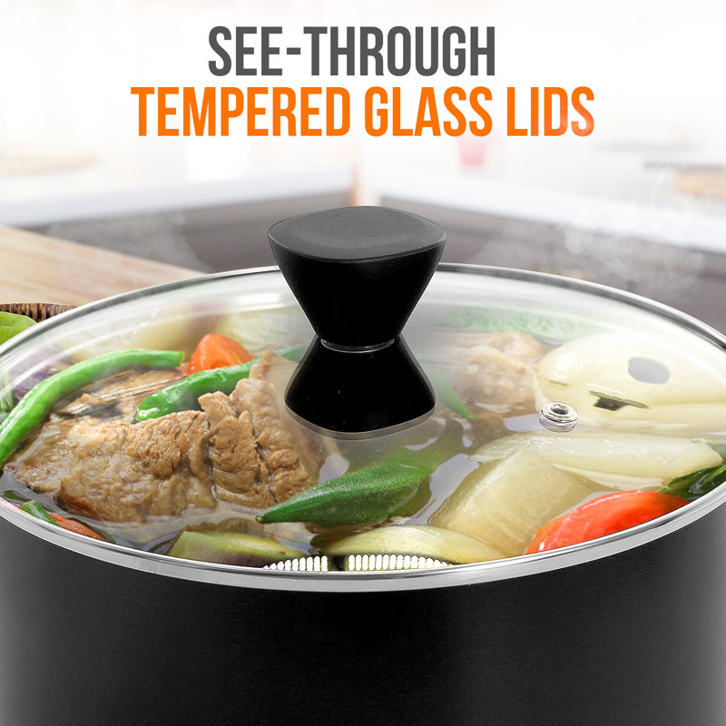 Nutrichef Non-Stick Casserole With Lid - High-Qualified Kitchen Cookware With See-Through Tempered Glass Lids, 5 Quart (Works With Model: NCCWA13)
