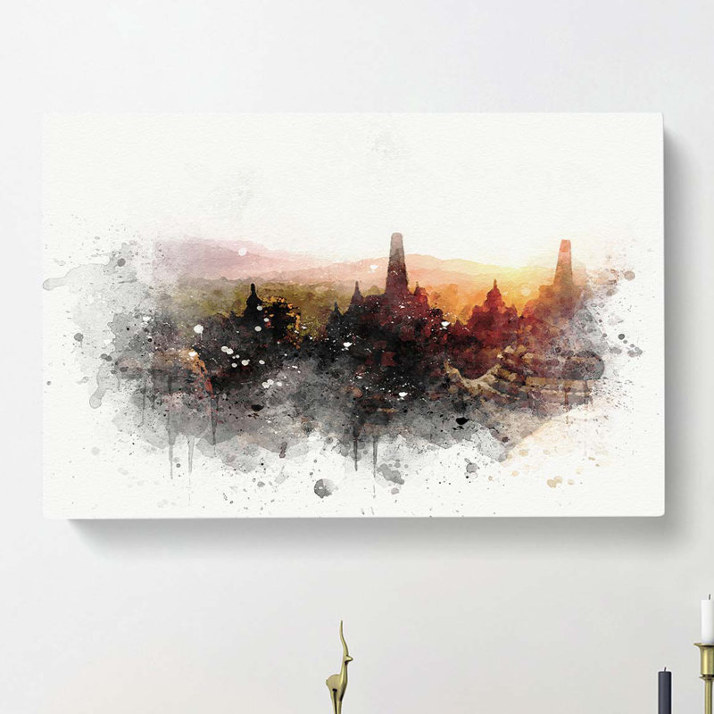 Borobudur In Indonesia In Abstract - Wrapped Canvas Print, 50cm H x 76cm W x 3cm D