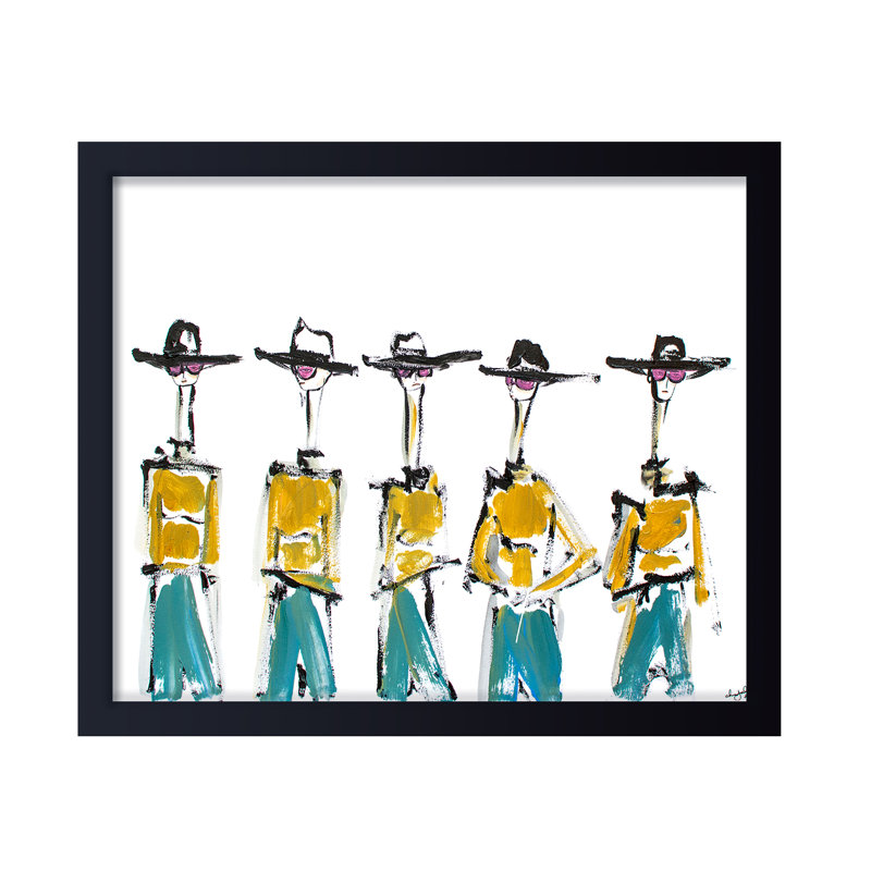Pop Art & Retro Hats and Slacks by  - Picture Frame Graphic Art, 24" H x 30" W x 1.125" D, Framed Print, Black