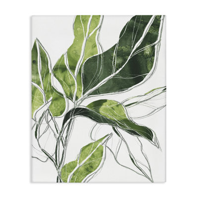 Motif de lignes vert palmier expressif