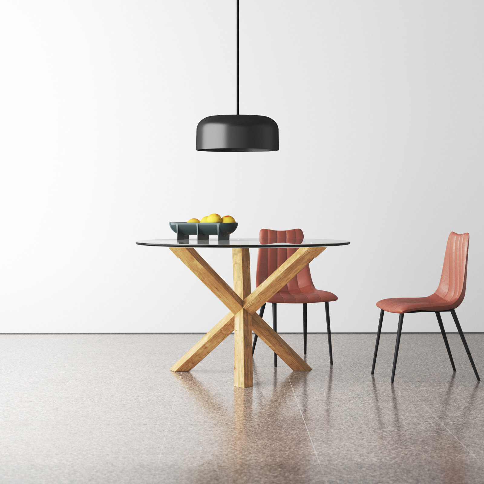 Barnett Round Dining Table, Natural, 30" H x 48" W x 48" L
