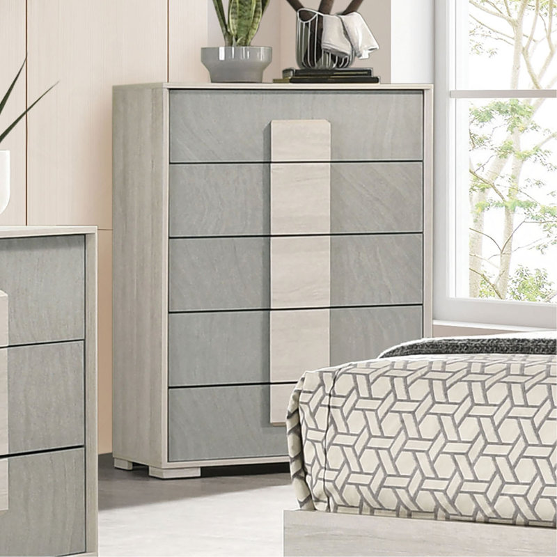 Commode à tiroirs à queue d'aronde française de style contemporain 1pc
