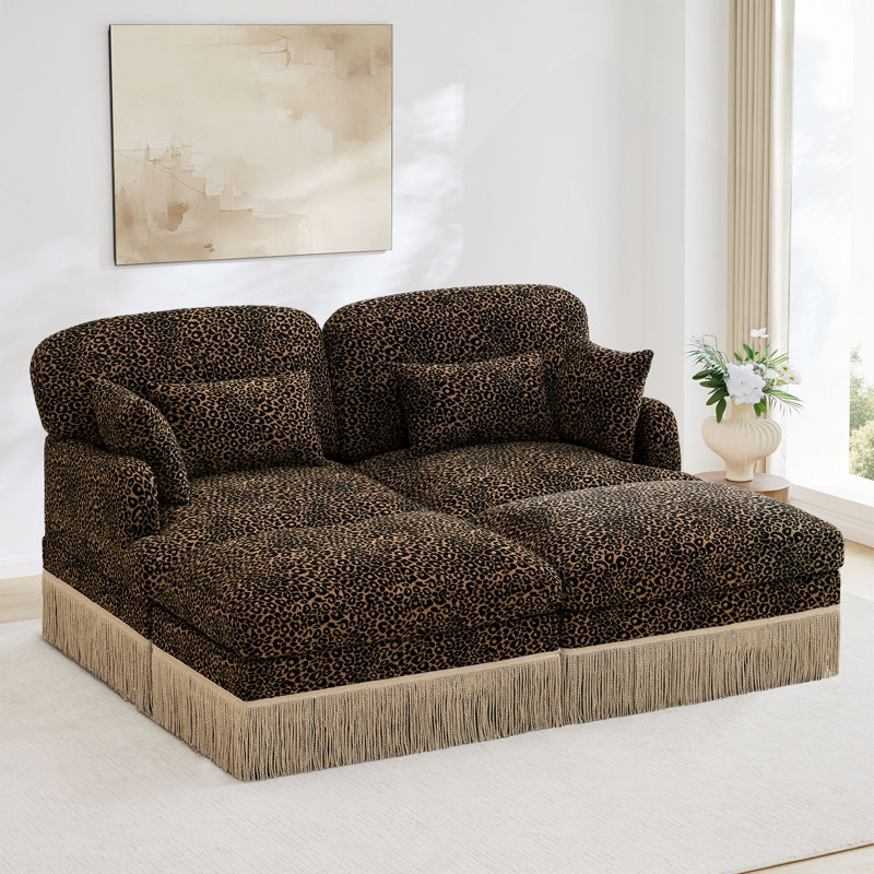 Canapé Comfy Chenille Leopard, Brun