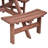 Giao 66.9 In. Round Solid Wood Outdoor Picnic Table Bench Set With Umbrella Hole