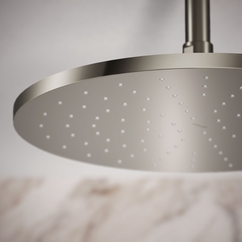 Contemporary 12" Round Single-Function Rainhead, Round Rain Showerhead, 2.5 Gpm, Vibrant Polished Nickel