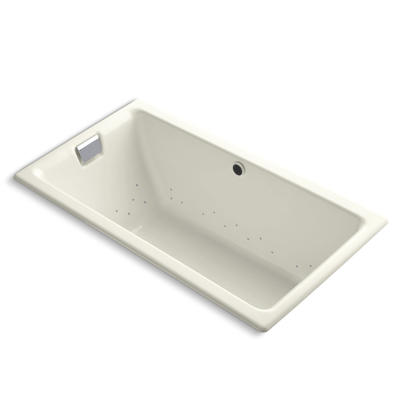 Tea for Two 66" x 36" Drop In Air Bathtub, Biscuit, Biscuit