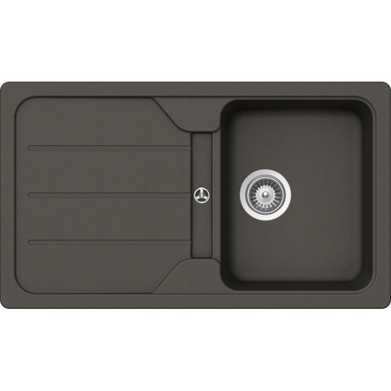 Schock Single Bowl Inset Kitchen Sink, Asphalt