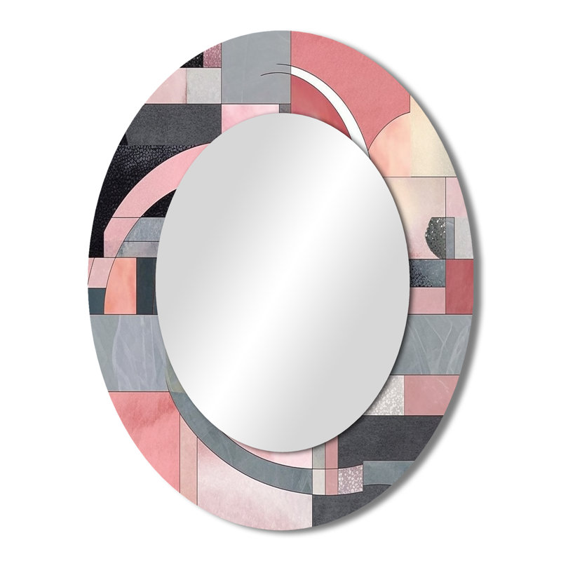 Miroir mural ovale rose Transcendent Angles I, 43 po x 33 po