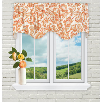 Syrna Cotton Floral Scalloped Window Valance