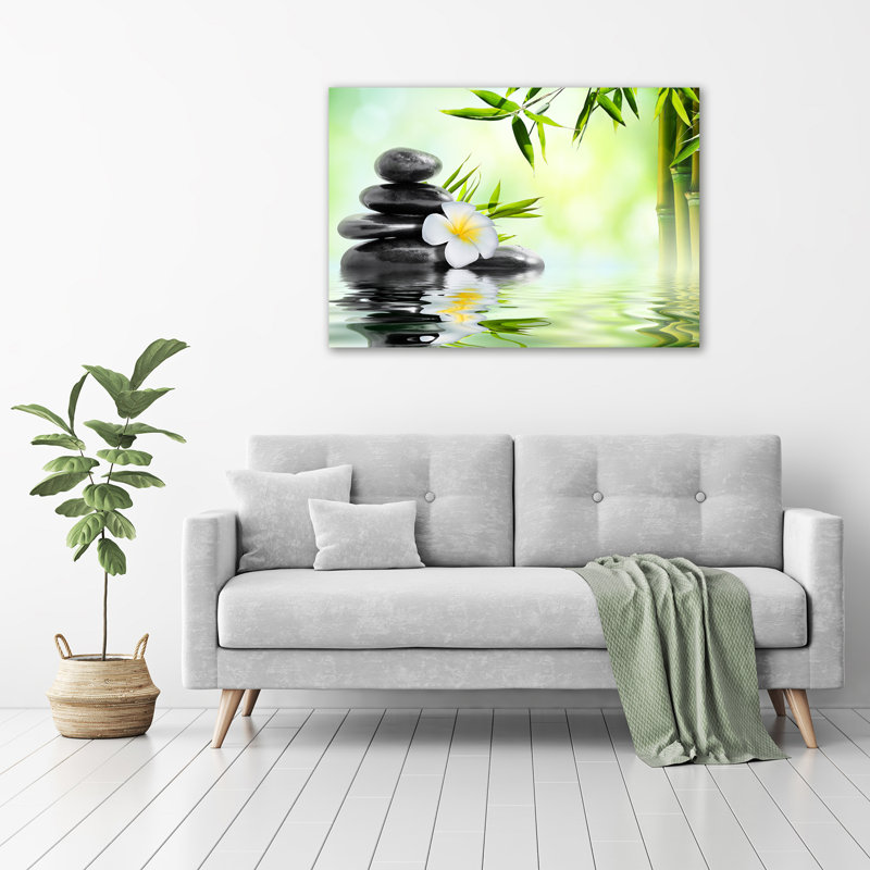 Orchid And Bamboo - No Frame Print on Glass