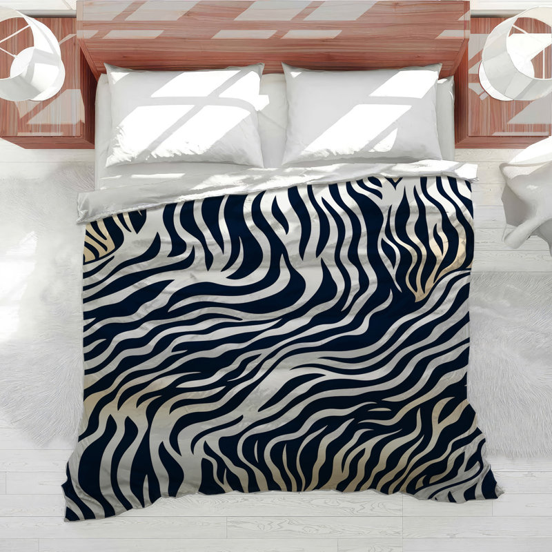 Zebra Print Bedding Pattern Comforter Cottage, Twin XL Comforter