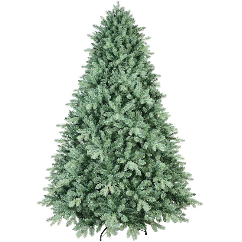 Arbre de Noël 7,5 pi avec embouts en PE + PVC de 2908 - Arbre unique avec des branches à charnières, un assemblage facile, un support en métal stable, un décor des Fêtes accrocheur