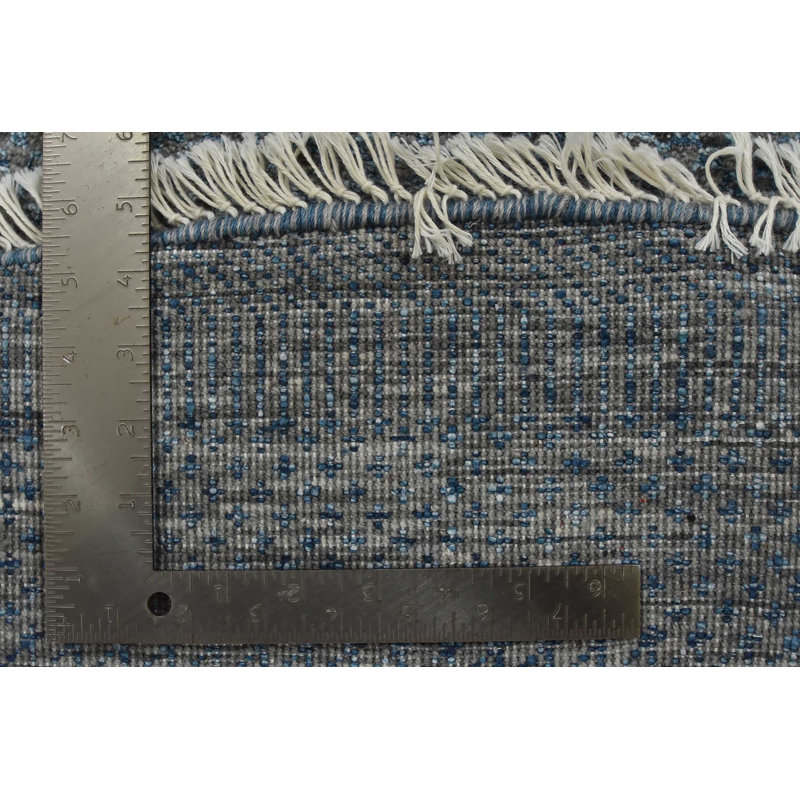 Mukula One-of-a-Kind 7'7'' X 7'8'' New Age Round Wool Area Rug Grey