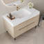 Meuble-lavabo moderne 35,4 po avec lavabo sous comptoir, plateau en pierre frittée, bois massif multi-couches imperméable, rangement à 4 tiroirs