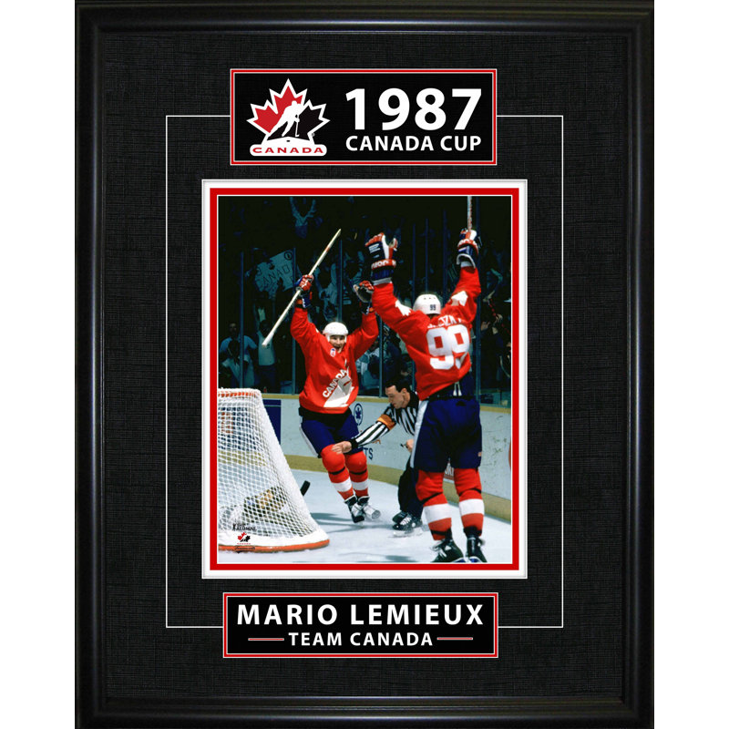 Mario Lemieux, cadre doré 16 x 20 Classic Series, coupe du Canada, objectif de Golden