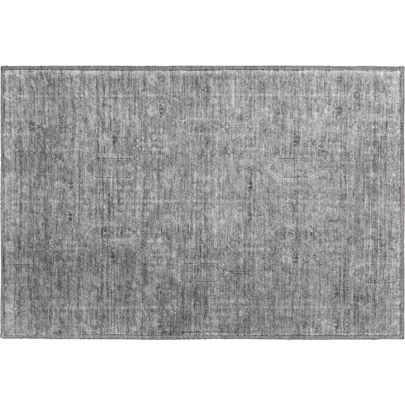 Premium Machine Washable Prisco Gray Rug, Rectangle 1'8" x 2'6"