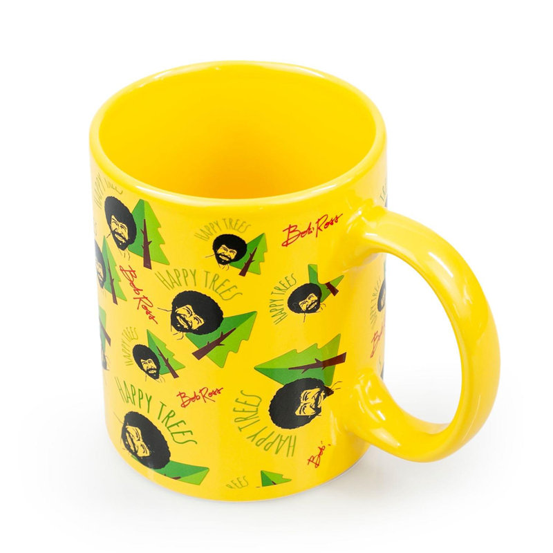 Articles de collection Bob Ross | Tasse Bob Ross Happy Trees | Jaune