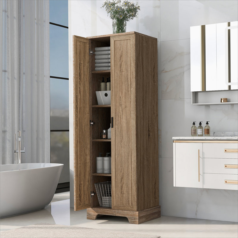 Armoire de rangement avec portes et tablette réglable pour la salle de bain