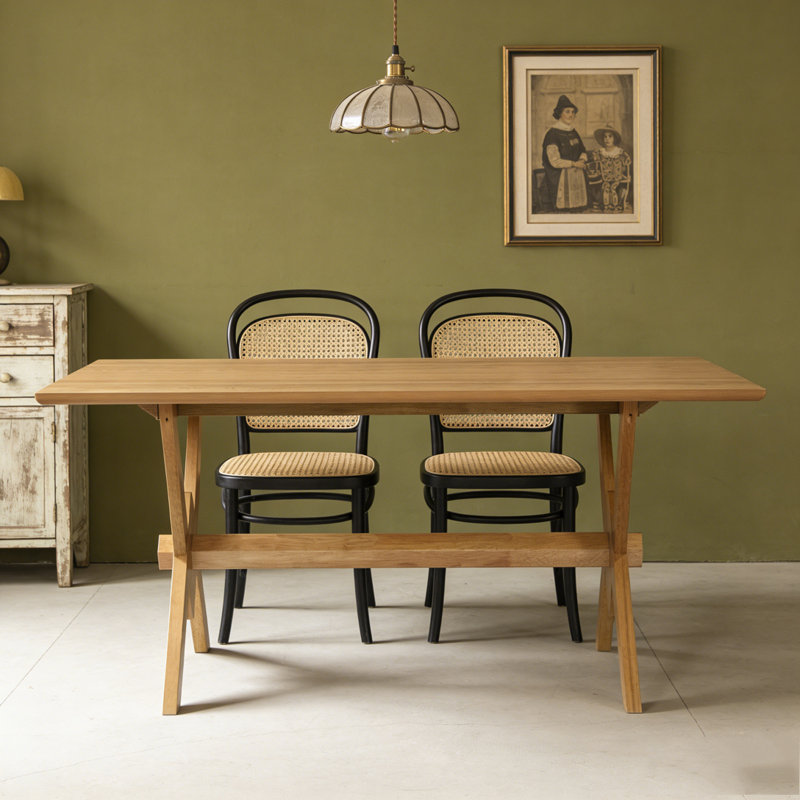 63" Double V Dining Table, Natural