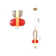 This Exquisite LED Pendant Is In White, Grey, And Red Finish. The Frame Is Made Out Of Metal In Gold Color, And The LED Bulb Is Integrated Into The Frame. It Also Comes With A Multi-Color Glass Shade.