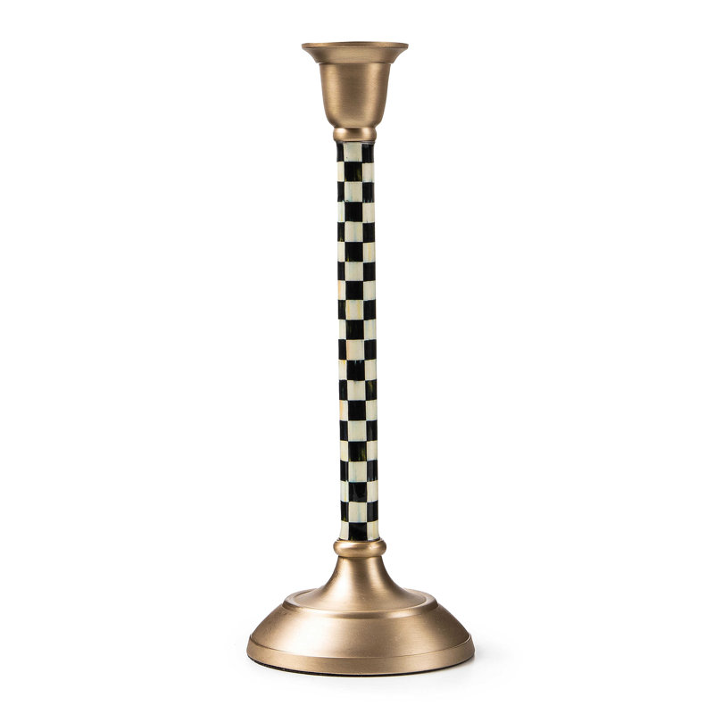 Courtly Check Medium Candlestick, 10.5" H x 4" W x 4" D