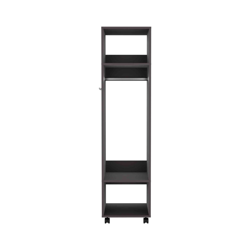 Armoire haute avec miroir 63 po Jerit, Noir mat