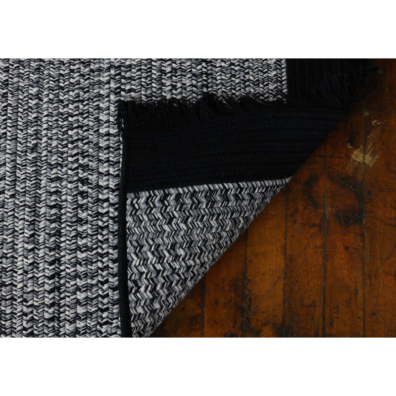 Tapis noir tressé Gartner, Rectangle 8 pi x 10 pi