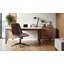  Chaise de bureau pivotante en cuir à hauteur réglable de 23 po de largeur avec dossier matelassé-536896555-536896550
