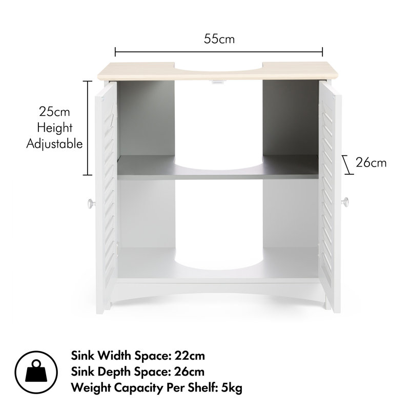Shrewsbury Grey Under Sink Bathroom Cabinet, Gray