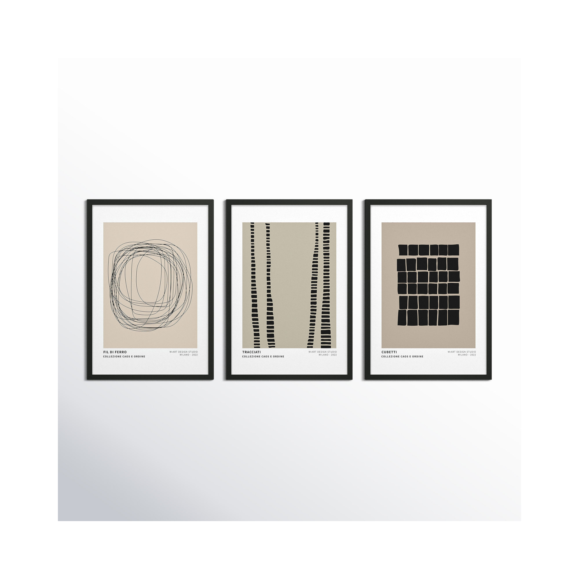 Caos E Ordine 2, Black Framed Paper, 38" H x 79.5" W x 1.25" D