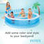 Swim Center Inflatable Family Lounge Pool: Built-In Bench – Cup Holder – 156 Gallon Capacity – 90" X 86" X 31" – Blue