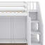 Lit mezzanine avec tablettes, armoires et tiroirs-1232381226