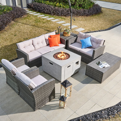 7 - Person Patio Conversation Set with Cushions