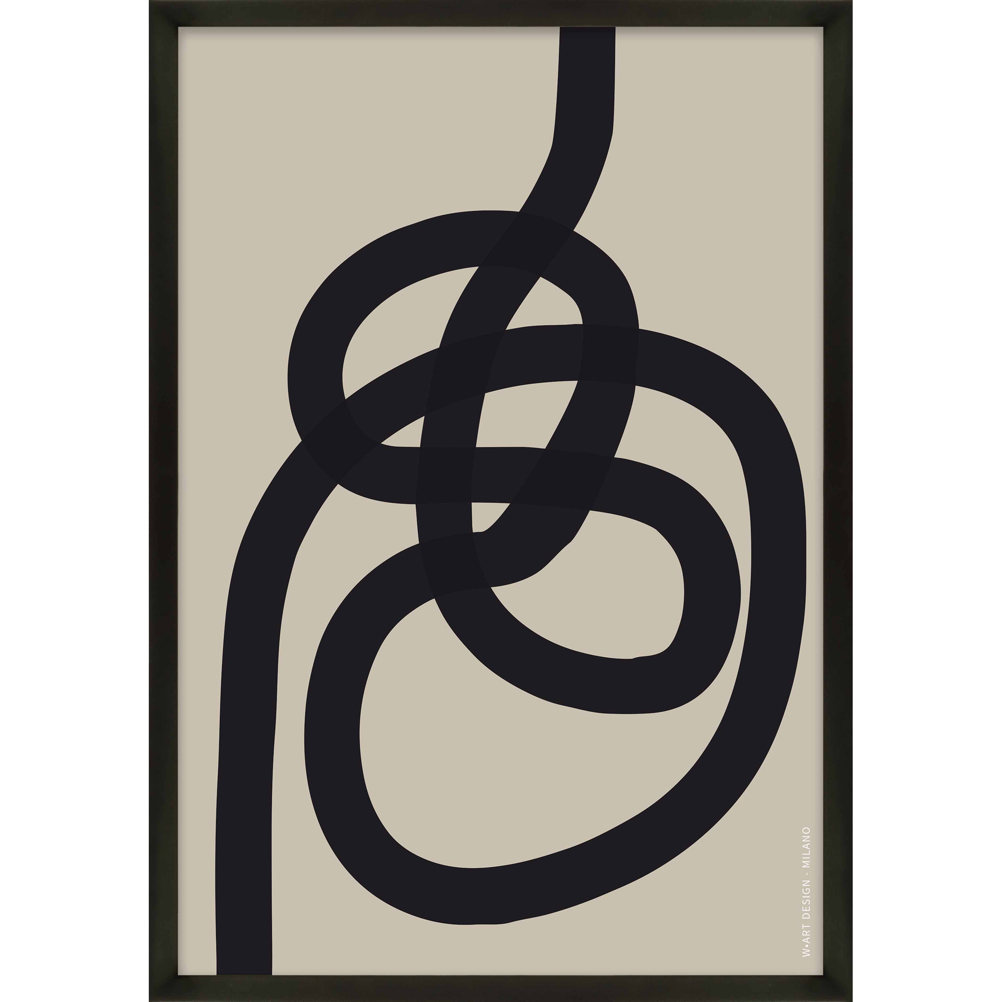 Intertwined 2 by Romina Gadler, 38" H x 26.5" W x 1.25" D, Black Framed Paper