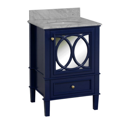 Brendale 24'' Single Bathroom Vanity with Carrara Marble Top