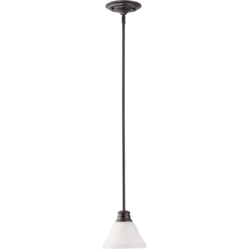 Charmaine 1 - Light Single Pendant, No, Frosted White Glass, Mahogany Bronze