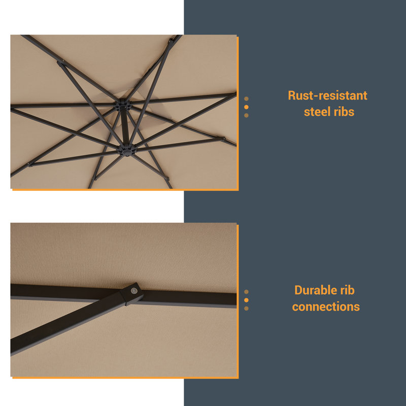  Parasol carré 98,4 po, Sable