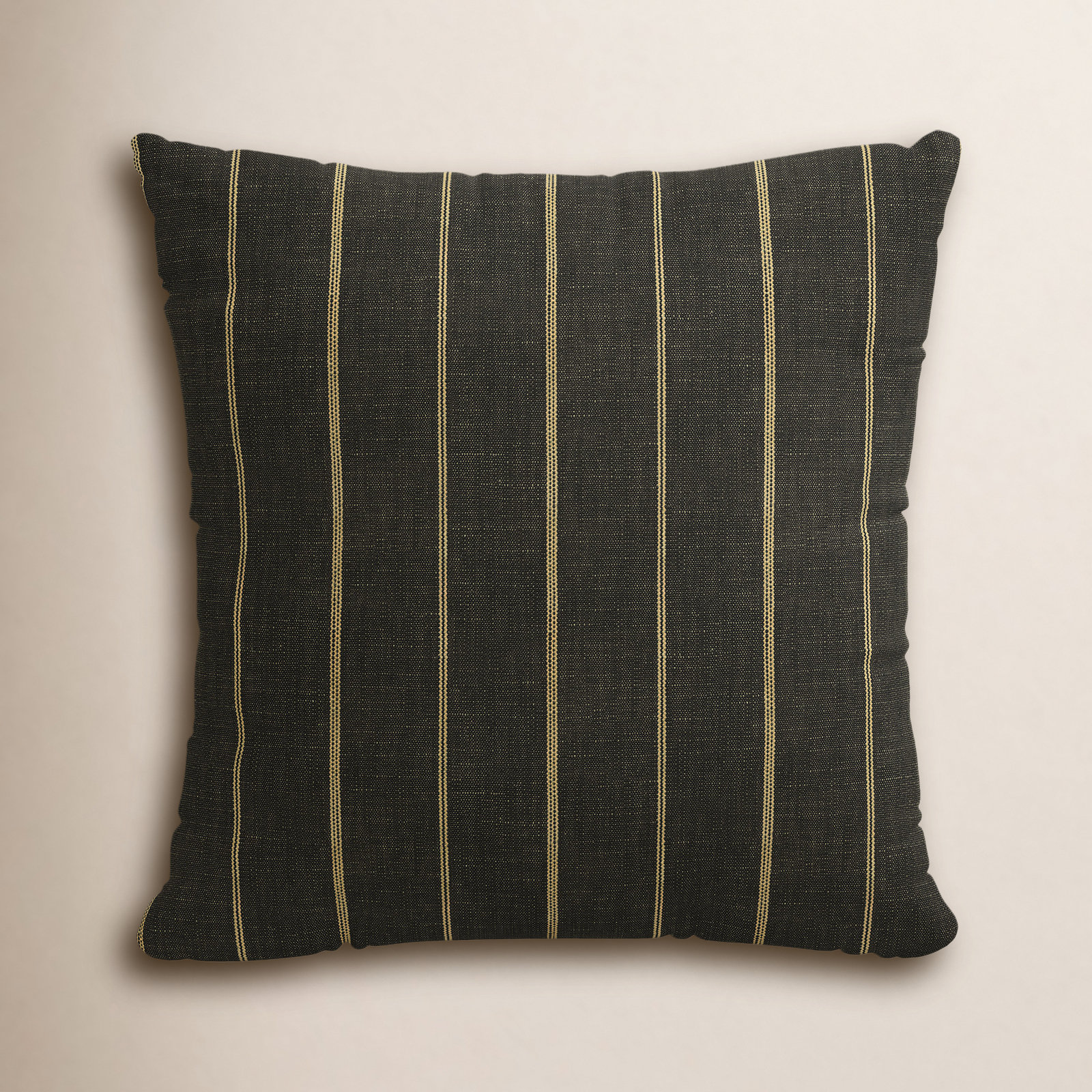 Clara Striped Cotton Pillow Cover, 18" x 18", Feathers, Blue
