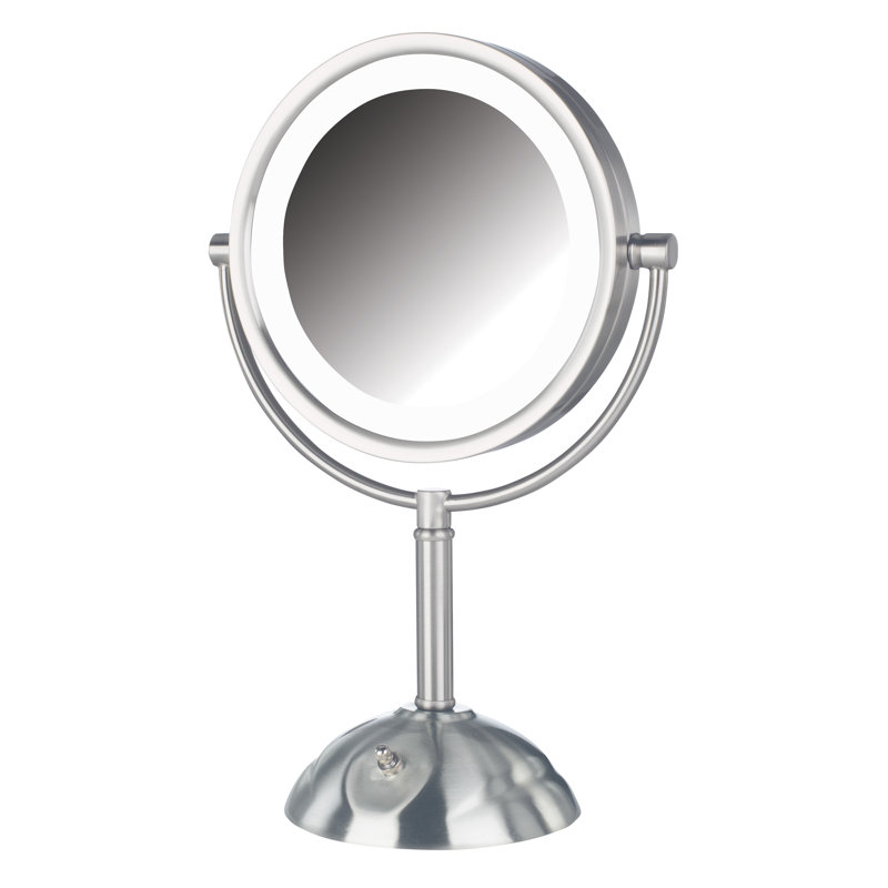 Miroir de maquillage lumineux 8,5 ", Nickel poli