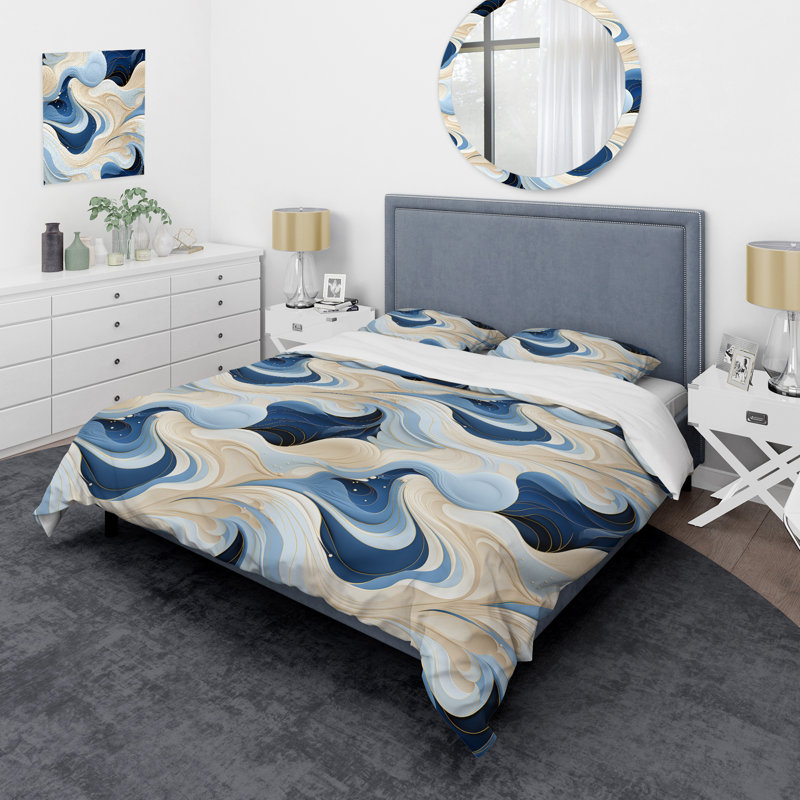 Literie Coastal Minimalisme, Housse de couette pour très grand lit et 2 très