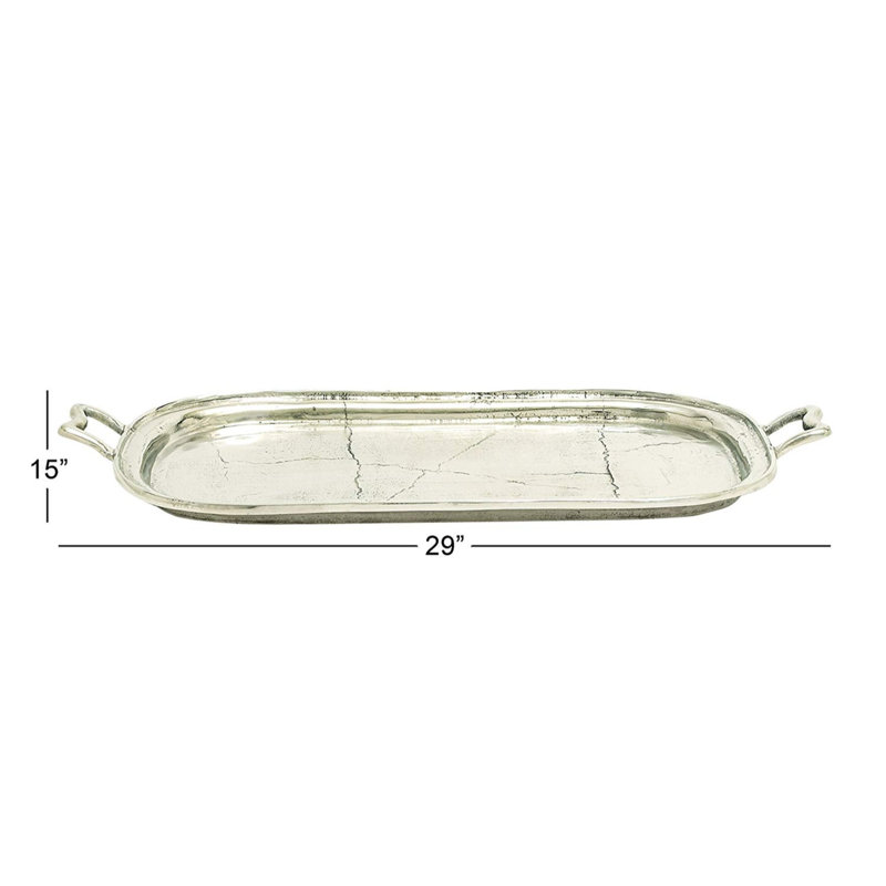 Plateau ovale en aluminium Brandsville, H 2 po x l 29 po x P 15 po