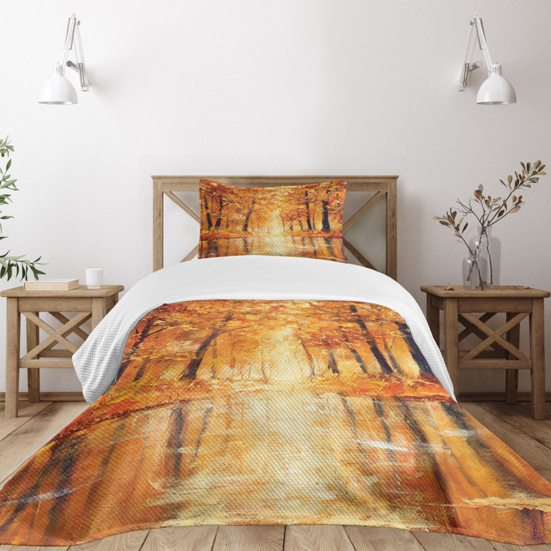 Twin White Quilted Bedspread Set with Pillow Sham