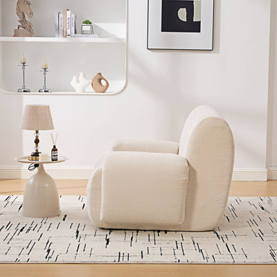 Fauteuil d'appoint surdimensionné et moderne de 42 po de largeur, canapé-lit simple sans dossier en chenille avec sièges profonds, fauteuil de lecture confortable pour salon, chambre à coucher, appartement et dortoir
